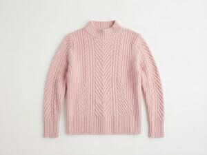 Haven Well Within S Cashmere Pale Pink Cable Knit Sweater Preppy High Neck
